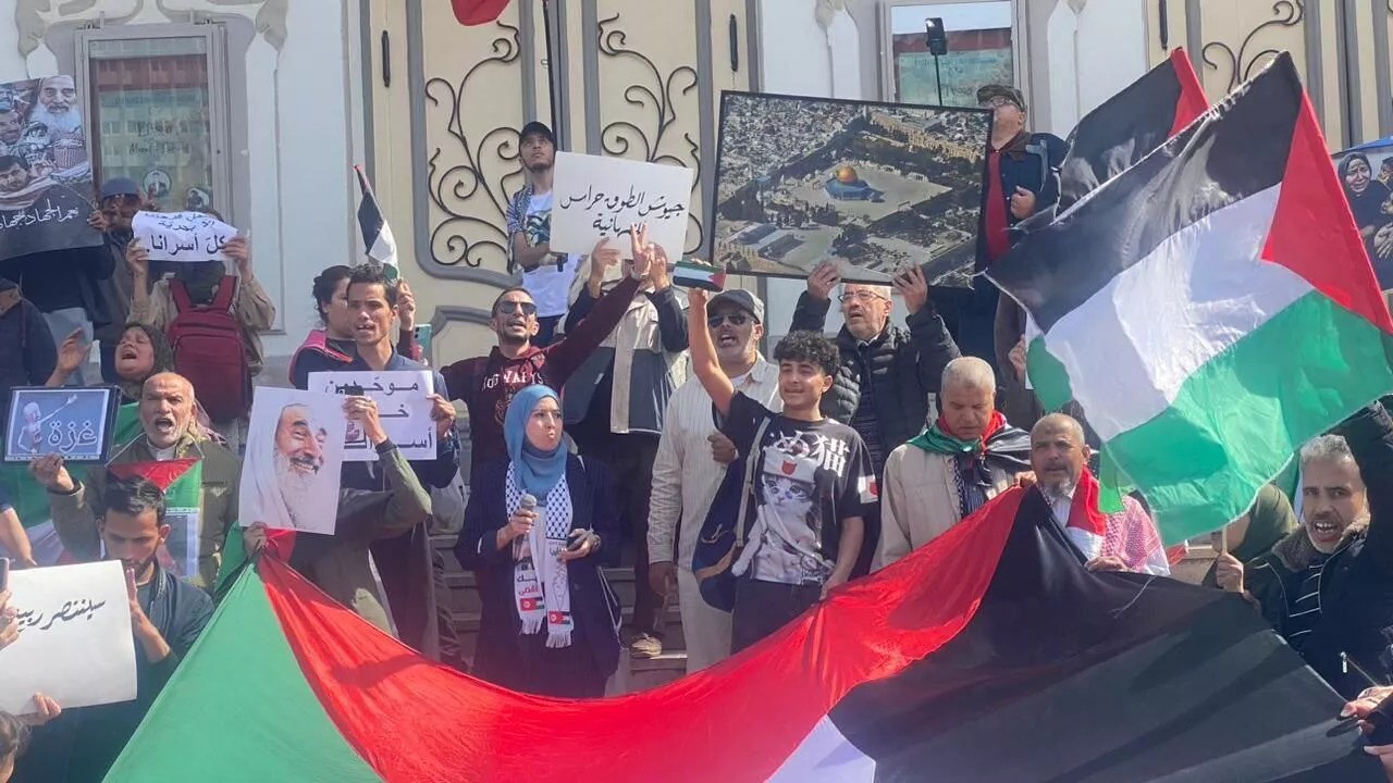 تونسيون يهتفون أوقفوا العدوان على غزة (سبوتنيك)